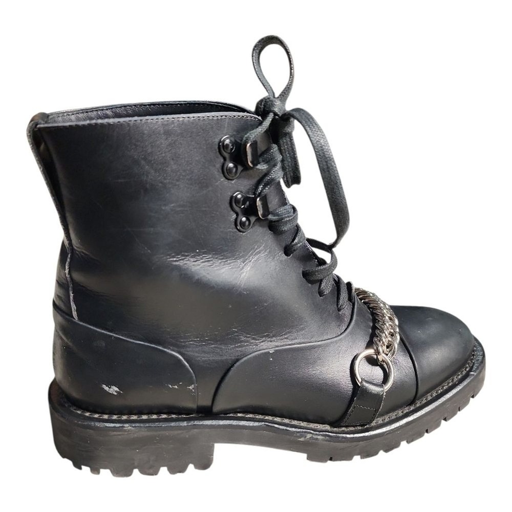Burberry Chain Combat Boots Women Sz5 (IT35) Black Edgy Lug Sole Grunge designer - Picture 6 of 13